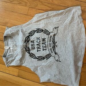 Sarah Marie Running Company Gray USA Track Team Graphic Tank Top